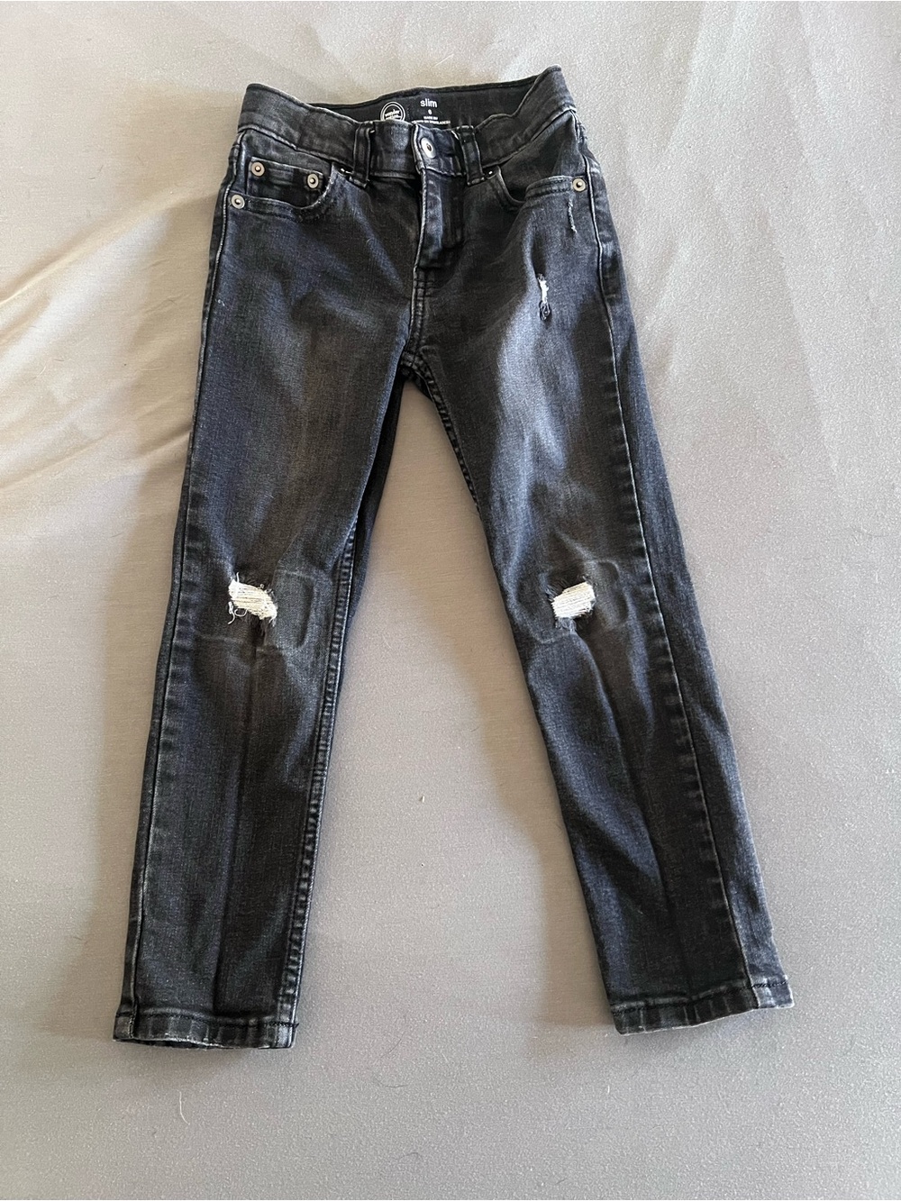 Black Distressed Girls Jeans